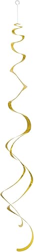 Decoraciones de remolinos de plástico para colgar, empaque de 8 unidades, de la marca Unique, 26", Dorado