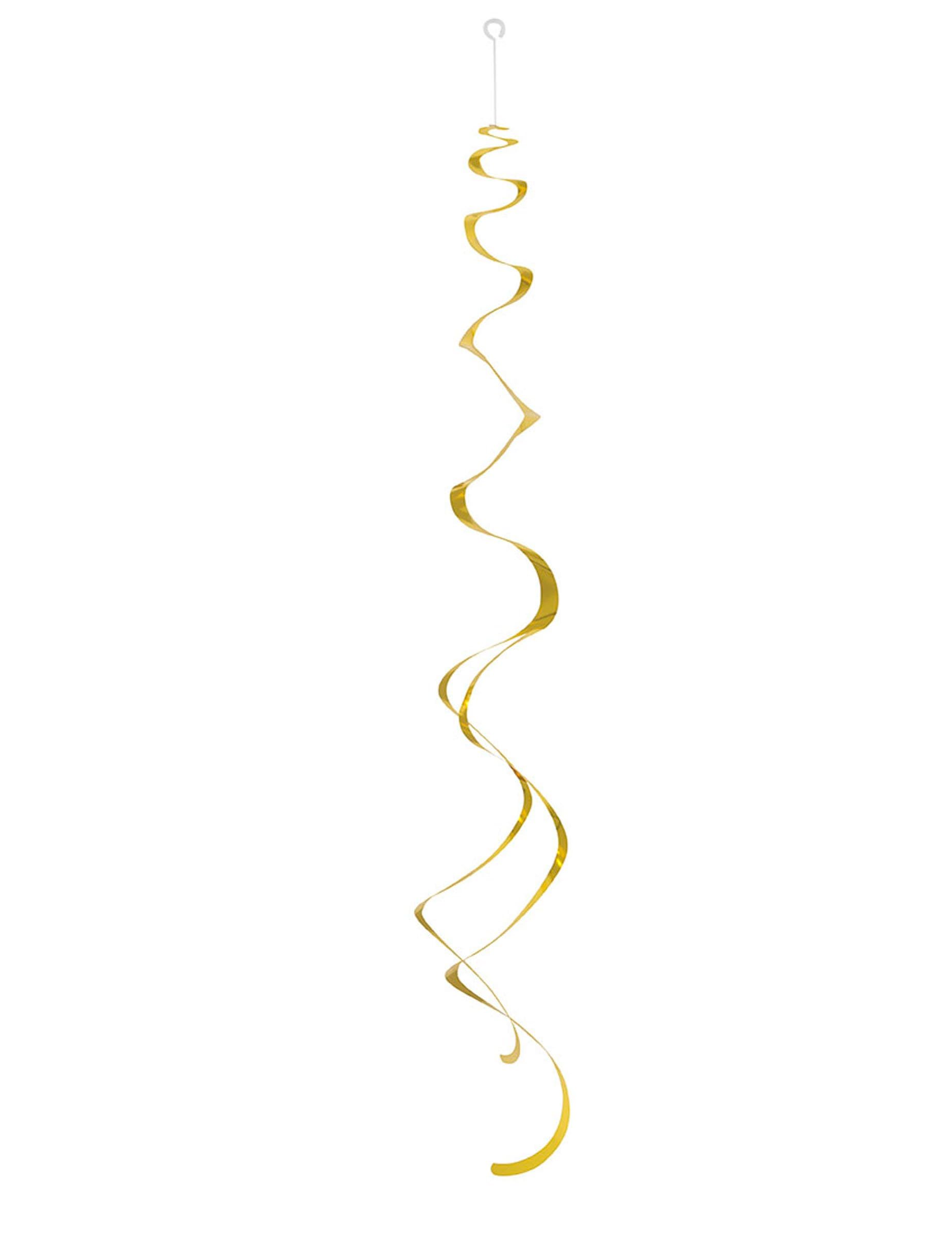 Solid Gold Elegance Hanging Swirl Decorations (66cm) 8 Pieces - Stunning Solid Metallic Party Swirls for Chic Event Decor