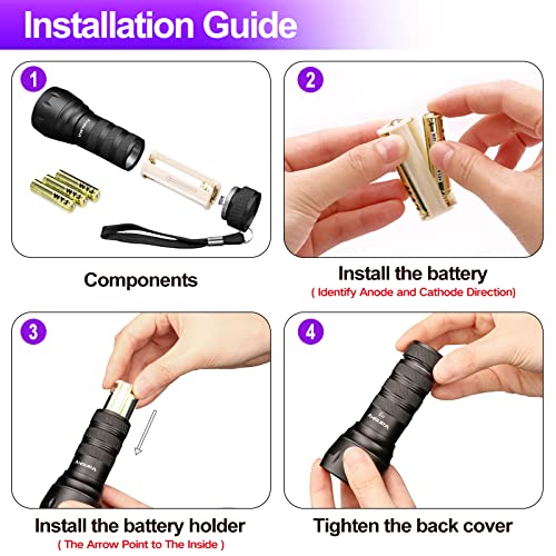 Image of Black Light UV Light Flashlight, 21 LED 395nm Ultraviolet Blacklight Flashlight Mini Pet Urine Detector for Dog /Cat, Dry Stains, Resin Curing, Matching with Pet Odor Eliminator(Batteries are Included)