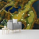 Wandbilder in benutzerdefinierter Größe, Luftansicht des Golfplatzes mit Fairways und Bunkern, selbstklebend, abnehmbar, zum Abziehen und Aufkleben, für Zuhause, Büro, Kinder