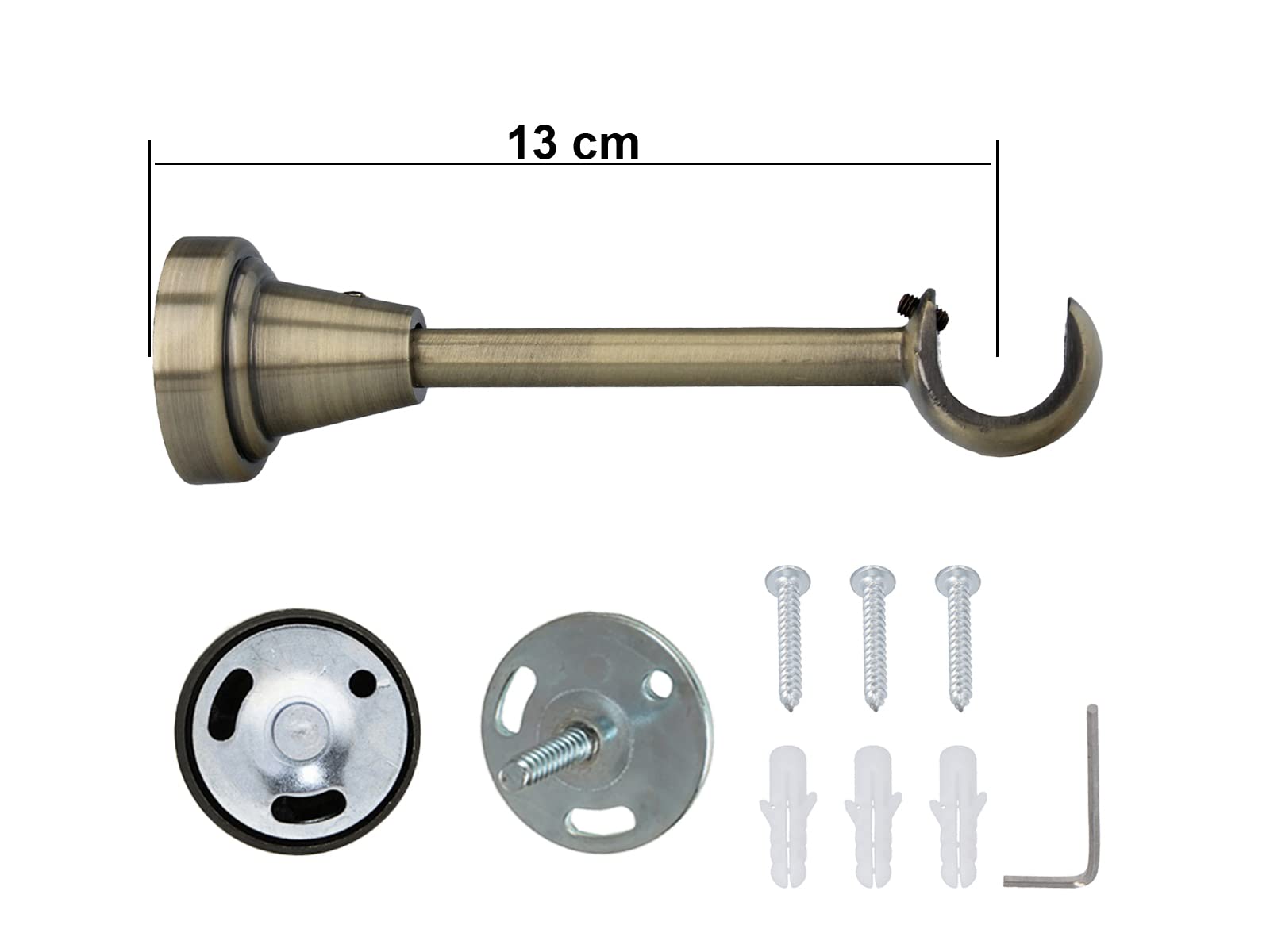 19mm Kit de tringle a rideau Metal Fixation murale Laiton Antique 420 cm Zoya