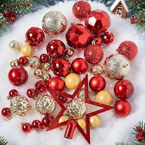 Boules de Noël pour sapin avec 50 pièces de suspensions classiques - 8
