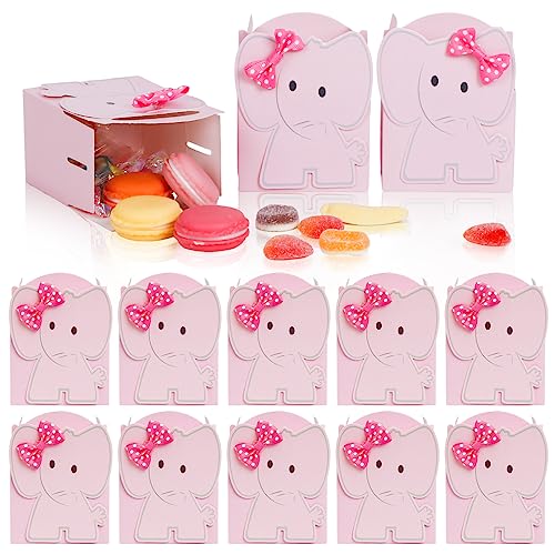 Ourwarm 50Pcs Elephant Baby Shower Party Favor Boxes For Girls, Pink Gift Boxes For Girl Birthday Parties Gender Neutral Girl Baby Showers Decorations (4.3X 2.4X 3.1Inches) #TOP21