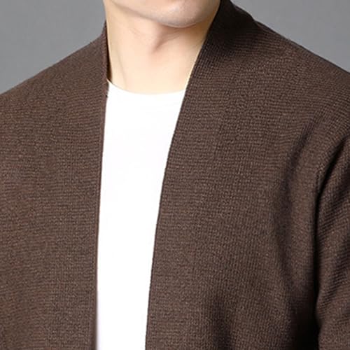 Men Open Front Cardigan Sweater with Pockets Shawl Collar Open Front Cardigan Slim Fit Knitwear Cardigan Sweater4