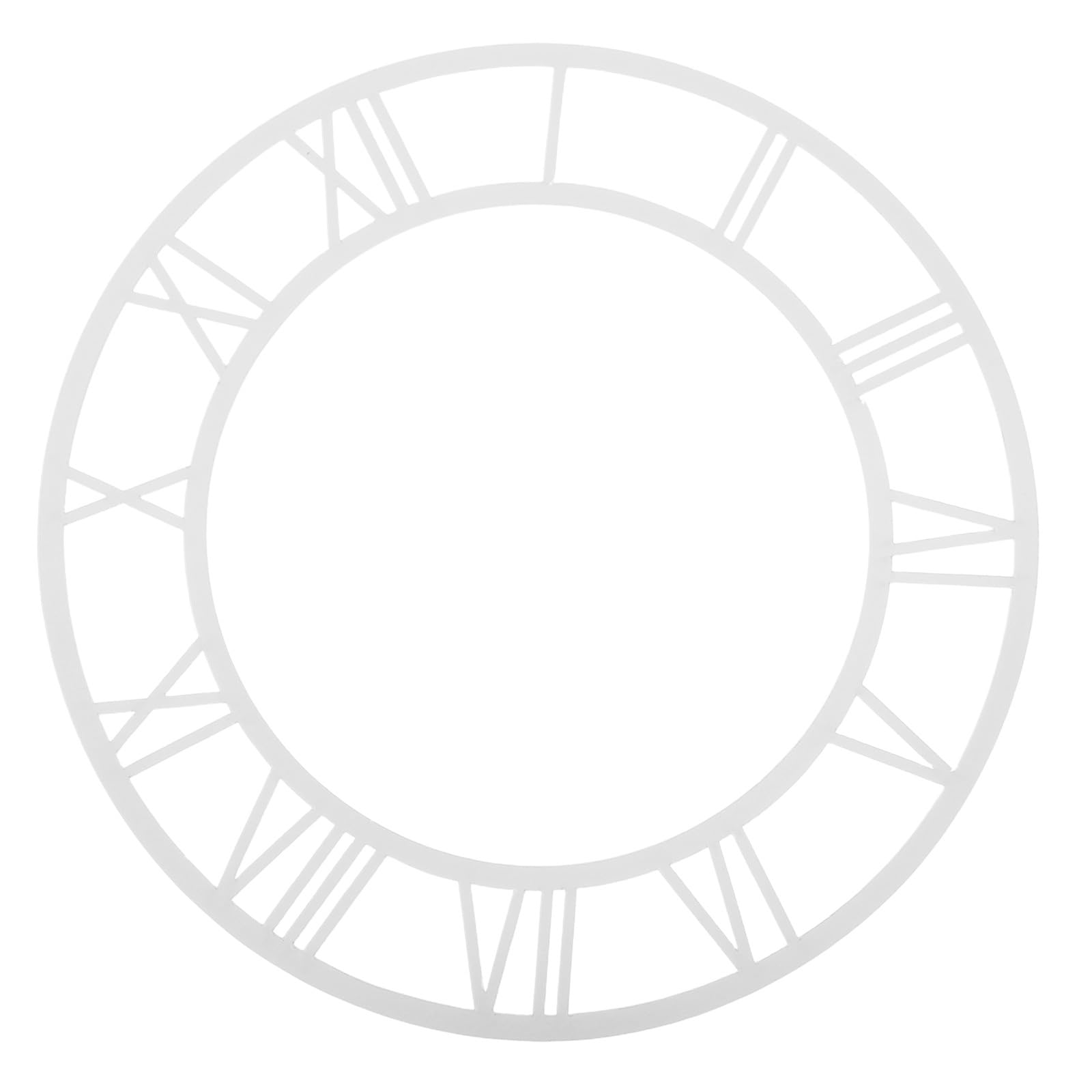 VALICLUD Horloge murale acrylique cadran rond 25,4 cm argent chiffres romains bricolage horloge murale autocollant pour salon hôtel entrée décoration
