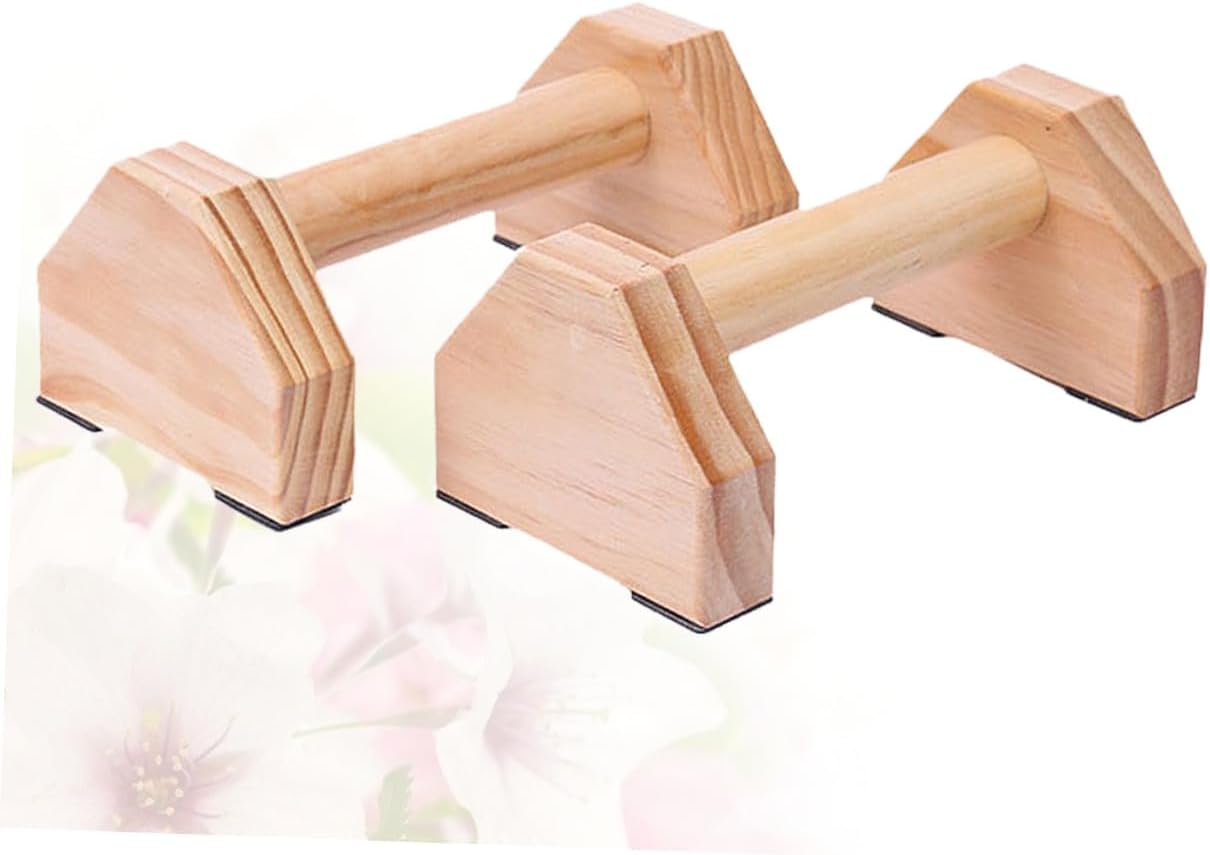 Solid Wood Push-up Bracket Fitness Stretch Stand for Calisthenics Durable Muscle Training Device Non-slip Design for Home Workouts for Strength and Endurance Training