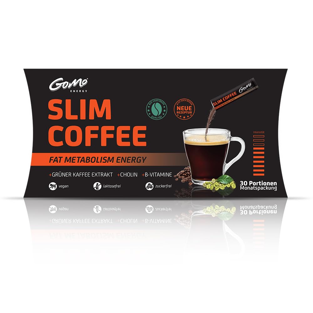 SLIM COFFEE. Ottimo per il metabolismo lipidico. Con colina, garcinia cambogia, estratto di caffè verde, vitamine B e caffeina | Aumenta l'energia e il controllo dell'appetito | 30 porzioni