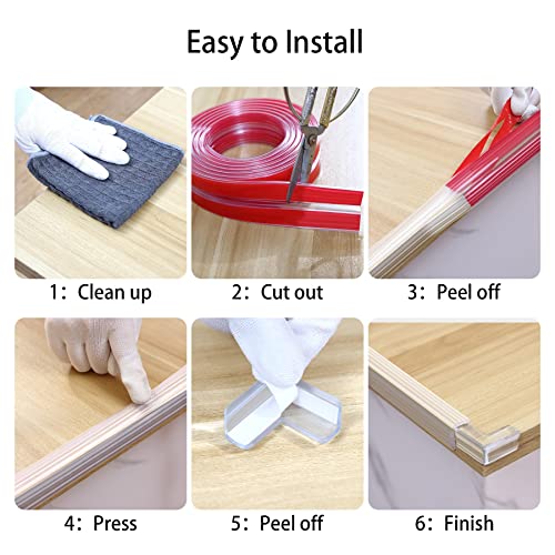 Gaahing Peel And Stick Corner Edge Protector Strip For Baby, Clear And Soft Furniture Guards With Upgraded Hollow Shock-Absorbing Design For Table, Wall, Crib Bumper & Rail Cover (6.6Ft X 1.6In) #TOP5