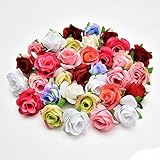 Name: Blumenkopf NWSX Künstliche Blumen, Kunstblumen Köpfe, Seidenblumen im Verlierer Schüttung Großhandel, Seidenrose, Blütenköpfe für Hochzeitsdekoration 30stücke 3.5CM (Multicolor)