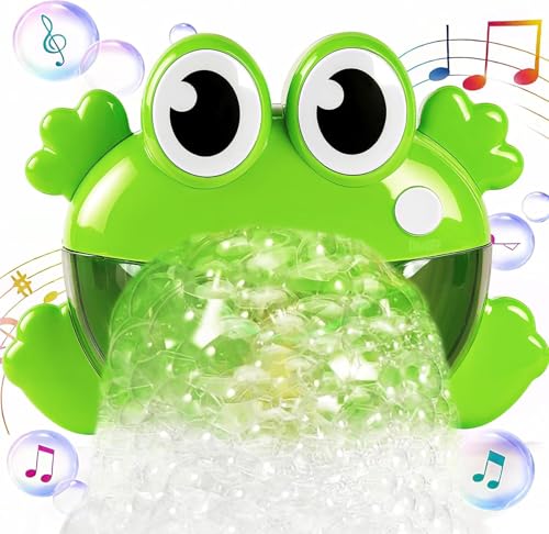 Grenouille Jouet Bain, Grenouille Machine à Bulles Jouets de Bain à Bulles Bulles de Automatique avec Musique Jouets de Piscine de Douche de Baignoire...