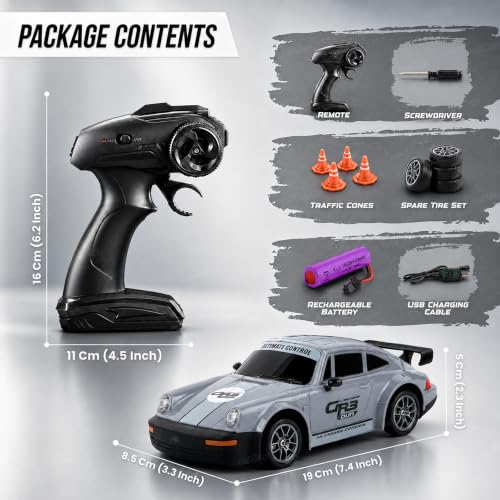 Image of Zest 4 Toyz Remote Control Car for Kids | RC Drift Racing Car with Traffic Cone | 4WD, 20Kmph, 100+ Ft Range, 2.4GHz Remote | Rechargeable Battery | RC Car Toy for Boys & Girls (Asst)