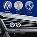 BWBWND 2PCS Stick on Dashboard Car Clock, Mini Luminous Automotive Vent Clip Quartz Clocks, Alloy Waterproof Analog Clock Watch Universal for Car Boat Bike Home, Interior Car Accessories (Blue+Black)