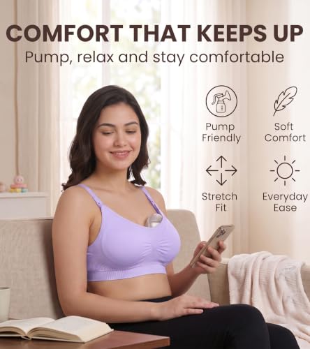 Image of Dimore Nursing Bras for Breastfeeding Seamless Maternity Bra Ultra Comfort Smooth Wireless Pregnancy Sleeping Bralette