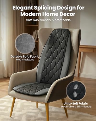Image of CILI Vibration Massage Chair Pad, Quiet Back Massager for Office Chair, Sofa & Recliner, Independent Graphene Heat & Massage Control, Fathers Day Gift for Back Pain Relief (Vibration Only)