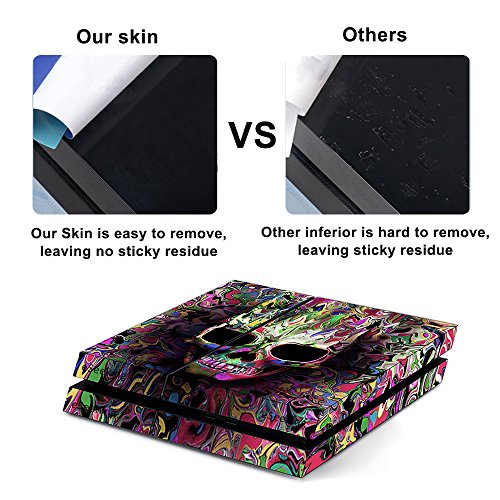 Eseeking Whole Body Vinyl Skin Sticker Decal Cover For Ps4 Console And 2Pcs Controllers Skins Colorful Skull #TOP4