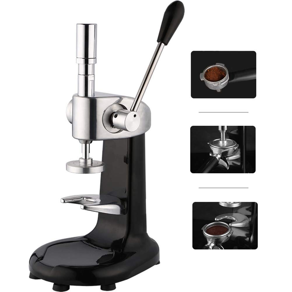 Prensa manual de café de acero inoxidable, prensa de granos de café espresso con base plana, máquina de prensado de polvo para el hogar, prensa de café