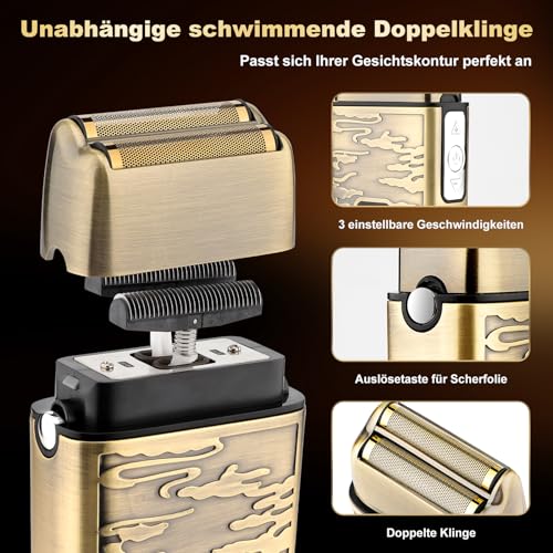 Suttik professioneller Haarschneider Trimmer Set für Männer Elektrischer Rasierapparat Rasierer Kabelloser Haarschnitt Haarschneidemaschine Barttrimmer LCD-Display Herren-Pflegeset Geschenke für ihn