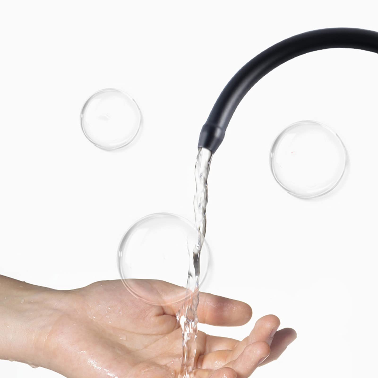 Grifo con Filtro de Agua, Grifo de Cocina Negro sin Plomo, Grifo de Agua Potable con Cuello de Cisne