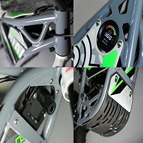 Dirt Bike D1 20 und 24 Zoll elektrisches Dirt Bike für Erwachsene, elektrisches Motorrad mit Batterie 30ah Motor 1200w Dc, hydraulische Scheibenbremse, grau – Bild 7