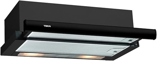 TEKA Campana Extractora Extensible TL 6310 60 cm con Motor de Doble Turbina - 2 Velocidades - Recirculación- 2 Lámparas LED - Color Negro - 1