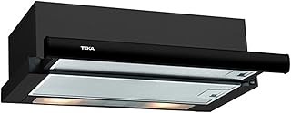 TEKA Campana Extractora Extensible TL 6310 60 cm con Motor de Doble Turbina - 2 Velocidades - Recirculación- 2 Lámparas LED - Color Negro