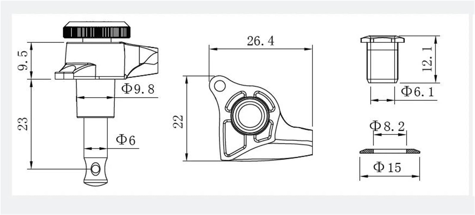Gitarrenwirbel Set 6L E-Gitarren-Mechaniken Blau Verchromt Übersetzungsverhältnis 1:18