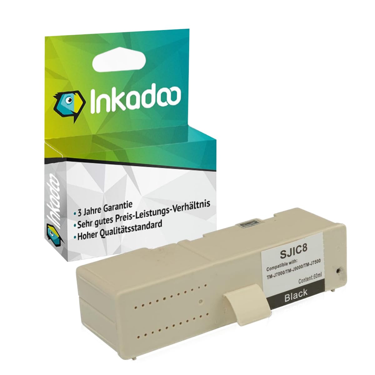 Kompatible Tintenpatronen SJIC33P(K) – 2 Schwarz, Für Epson TM-J7700/J7200 Drucker, Bis Zu 8000 Seiten