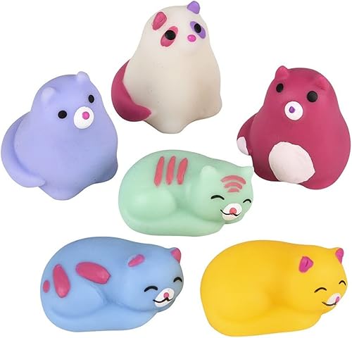 Miniatura 6 de Curious Minds Busy Bags Juego de 12 animales blandos de gato Mochi  Kawaii  Juguetes envueltos individualmente en caja  Sensorial, estrés, juguete