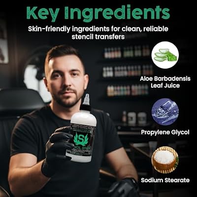 Stencil Stuff Tattoo Stencil Transfer Gel 8oz Tattoo Stencil Transfer Solution Vegan-Friendly Stencil Gel Fast-Drying and Long-Lasting Clean and Easy Application