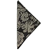 Ultimate Textile Miranda Damask Black Cloth Napkins - 17' x 17' (Set of 12) Square Washable Cotton Polyester for Wedding, Party & Dining Events