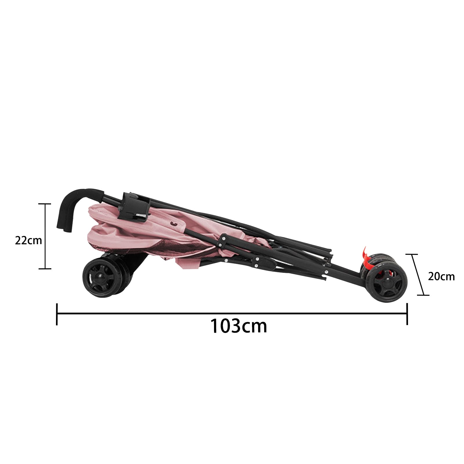 Passeggino per cani e gatti 2 in 1 pieghevole carrello per gatti cuccioli, guinzaglio di sicurezza, fino a 10 kg, leggero, pratico, rimovibile, con portabicchieri, 97 x 45 x 55 cm, rosa