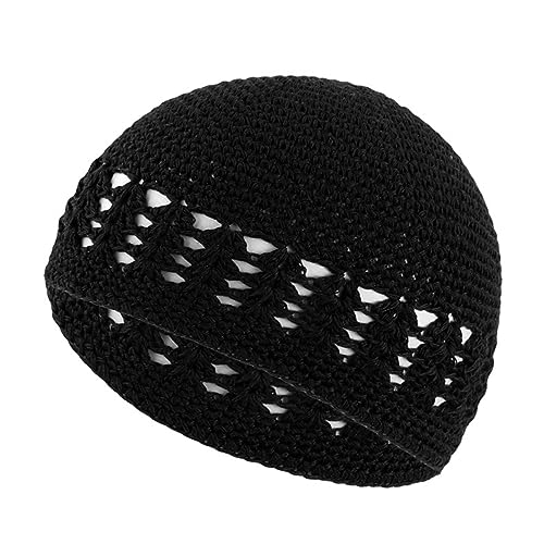 Gorro de ganchillo elástico para adultos, gorro de invierno ahuecado, de punto, regalos de invierno para estudiantes, adolescentes, hombres, musulmanes, gorros, gorros de algodón, oración de cabeza Gorro de ganchillo elástico para adultos, gorro de invierno ahuecado, de punto, regalos de invierno para estudiantes, adolescentes, hombres, musulmanes, gorros, gorros de algodón, oración de cabeza
