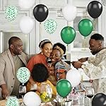 Green Black White Balloons, 50Pcs 12inch Latex Balloons Set for Women Girl Baby Shower Birthday Wedding Party Decorations, Balloon Bunches in Color Black,White,Green - Image 3
