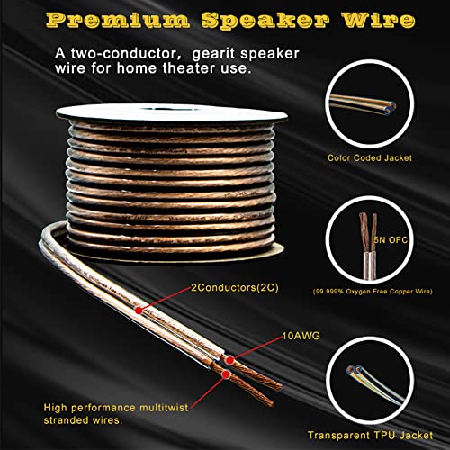 VKheroKV Mukjipa-Cable-02 5N OFC((99.999% Oxygen Free Copper Wire) HiFi Audio Speaker Wire 2 Conductors, 10 AWG, 12 AWG - Image 3