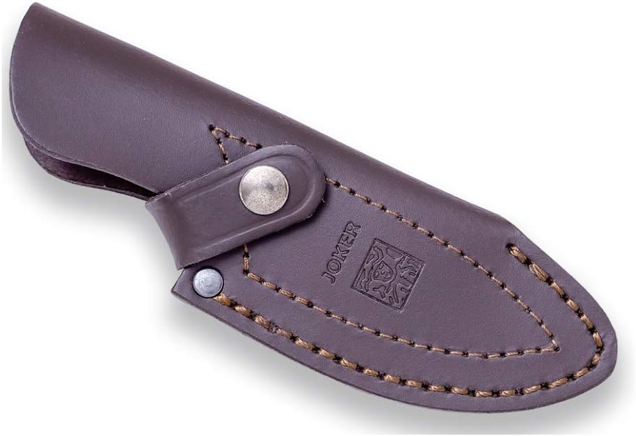 Joker Full Tang Fixed blade hunting knife Águila CC105, MOVA Steel blade of 4.13 inches, deer horn handle with Stamina ferrule, with leather sheath, tool for fishing, hunting, camping and hiking