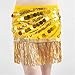 Women's Circular Glitter Sequins Tassel Hip Waist Belt for Stage Performance Outfit and Dance Accessory