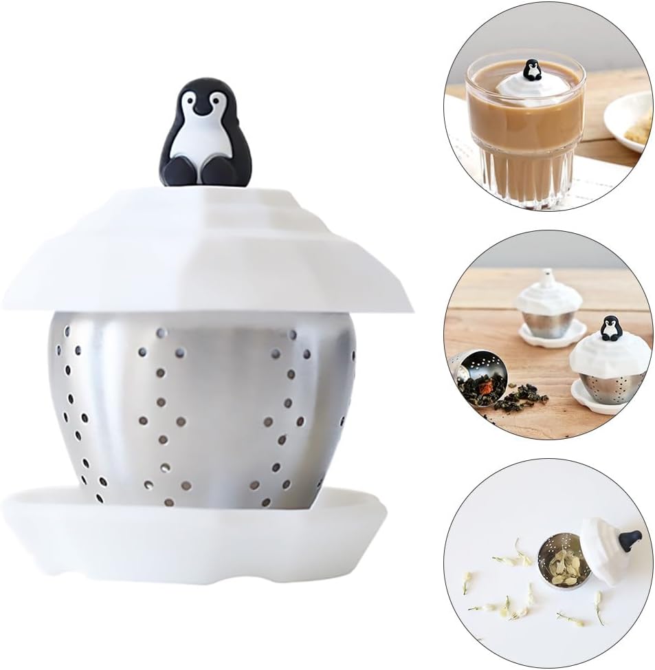 Tea Infuser, 1pc Penguin Tea Strainer Penguin Tea Filter Tea Infuser Tea Steeper Strainer Ball Coffee Strainer Coffee Filters Metal Tea Strainer Seasoning Balls Stainless Steel Small