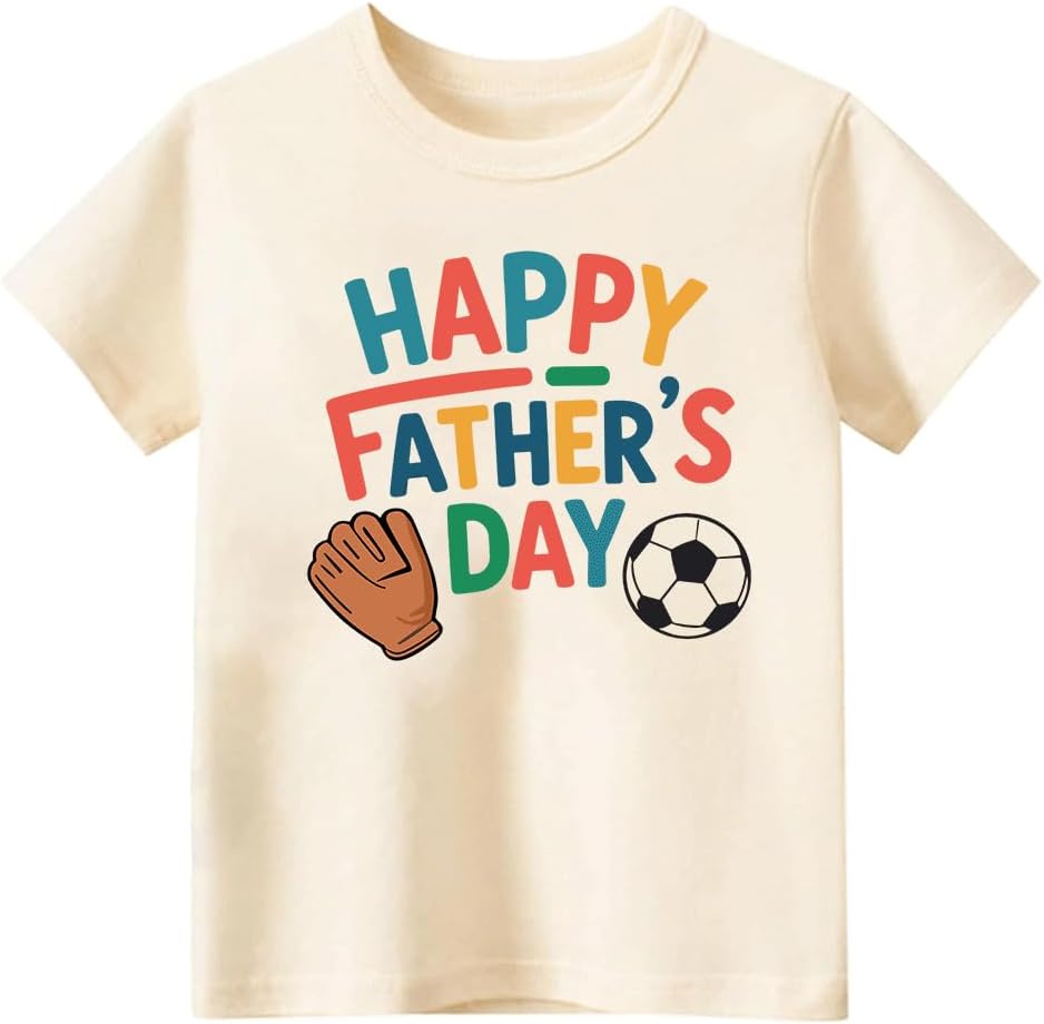 Happy Father Day Shirts for Boys Toddler Girls Kids, I Love Dad Daddy is My Hero Funny Shirt, 2-8T
