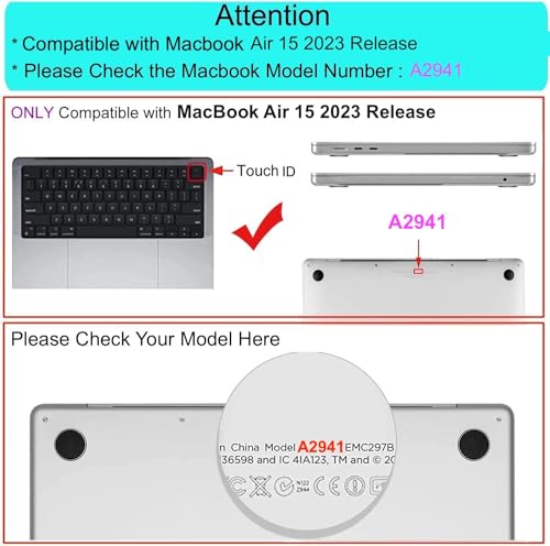 Image of Case for MacBook Air 15 inch 2026 2025-2023 Release M4 A3241 M3 A3114 M2 A2941 Liquid Retina Display Chip Plastic Hard Shell Cover Case, Matte Light Blue