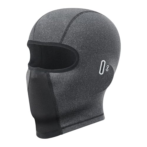 Winter Ski Mask, Thermal Fleece Full Face Mask for Cold Weather, Thicken Men Helmet Liner for Motorcycle Riding Cycling Climbing Skiing Hiking, Skull Cap with Glasses Holes Breathable Windproof（Grey）