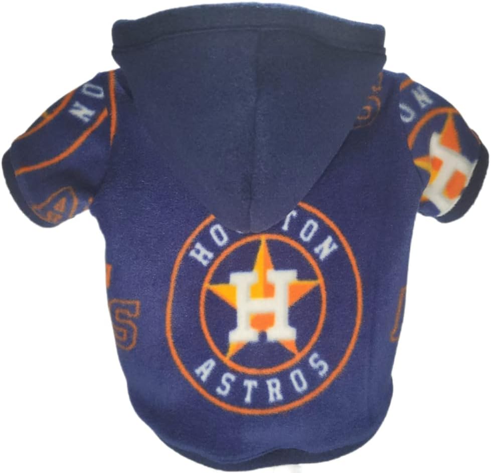 Dog Hoodie - Astros Sports Fleece Fabric (Small)