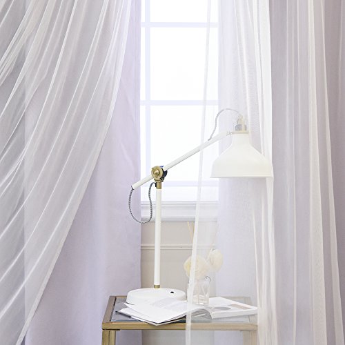 Best Home Fashion Mix & Match Tulle Sheer with Attached Valance & Solid Blackout Curtain Set – Stainless Steel Nickel Grommet Top – Lilac – 52" W x 96" L – (2 Curtains and 2 Sheer Curtains)
