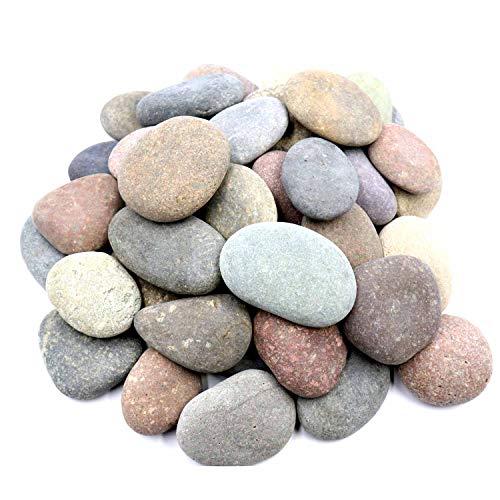 50 Rocks for Painting â€“ Bulk Multi-Colored Large Rock Painting Stones, 2â€ - 3.5â€ inch Super Smooth and Flat, Non-Porous Craft Painting Rocks, 100% Natural River Rocks for Mandala and Kindness Stones
