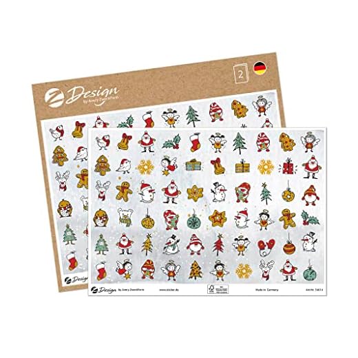 Avery España 54614- Pegatinas adhesivas con motivos navideños de papele n relieve, din A5, 2 hojas por paquete 120 pegatinas