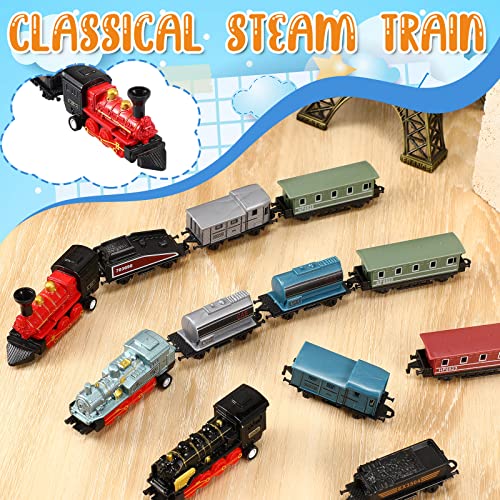Hanaive 3 Sets Mini Simulation Steam Train Toys Small Retro Steam Train Model Assorted Styles Pull Back Train Set Diecast Locomotive Model Train Set For Boys And Girls Gifts Birthday Party Favor #TOP6