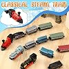 Hanaive 3 Sets Train Toys Mini Simulation Steam Toys Small Retro Steam Train Model Pull Back Set Diecast Locomotive Model Set for Boys and Girls Gifts Birthday Party Favor School Reward Gifts
