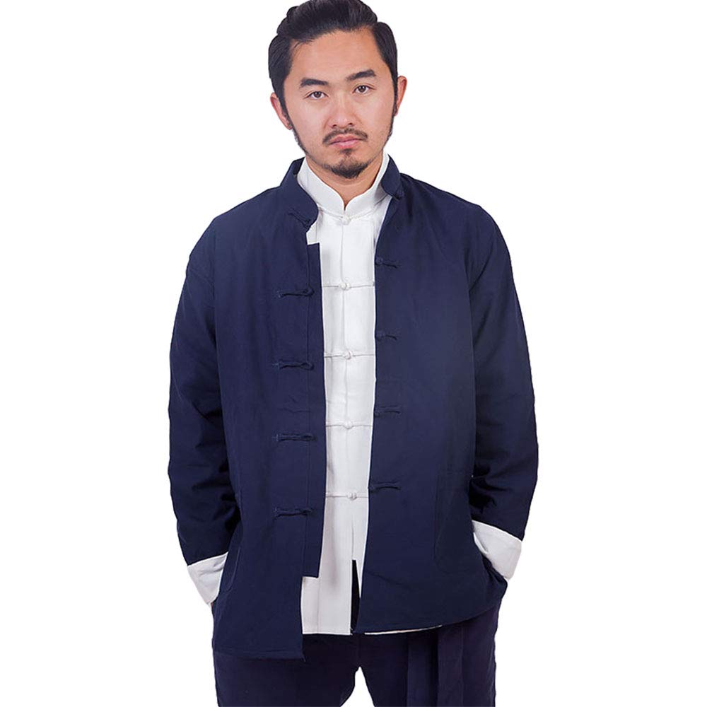 G-LIKE Giacca da uomo di arti marziali cinesi – Tradizionale uniforme capispalla per arti marziali Kung Fu Tai Chi Wushu Uomini Donne Costume Tang Stile Manica Lunga Abbigliamento - Cotone