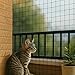 Cat Balcony Net – Transparent Nylon Safety Screen for Balconies, Windows, Patios & Catios; Apartment-Friendly Garden/Deck Netting; Weather-Resistant, Cut-to-Fit; Install Kit Included;（Black）