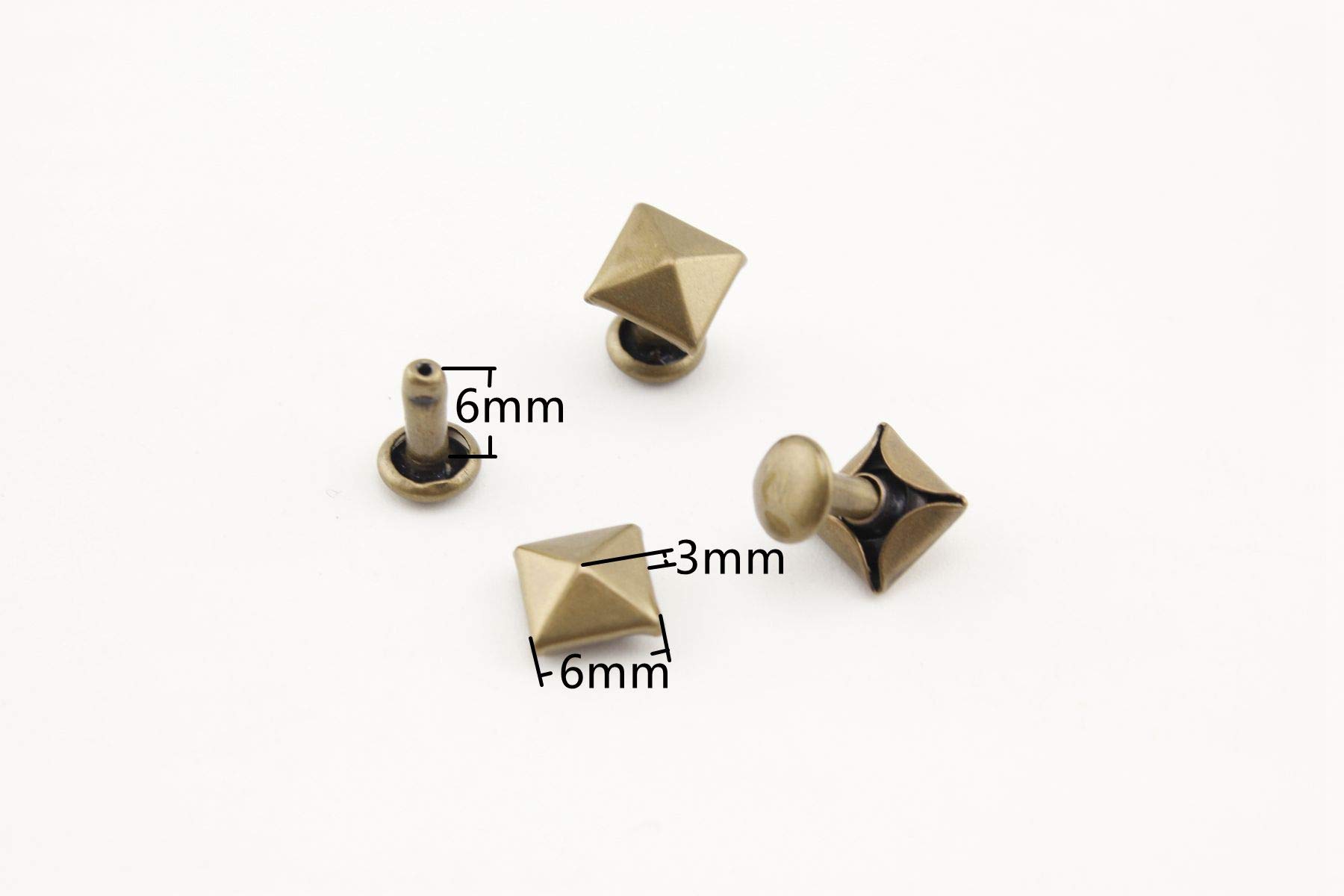 Nieten, Anti-Messing, 5 mm x 5 mm, Pyramidenform, Geldbörsen-Nieten, Nieten, Nieten, Lederniete für Taschen, Kleidung, Schuhe, 75 Sets pro Los H27
