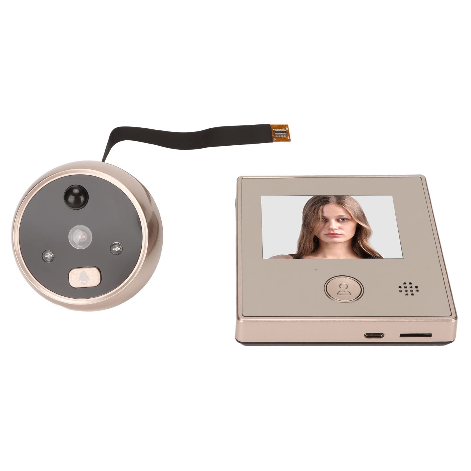 Intelligente Visuelle Türklingel, 2MP Video Türkamera, Digitaler Video Türklingel Türspion mit 3 Zoll HD 720P Bildschirm, PIR Bewegungserkennung, Menschlicher Körpersensor, 180 Tage Laufzeit
